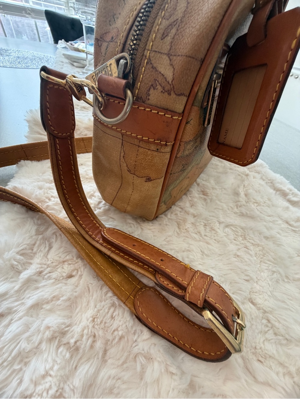 Alviero Martini 1ª Classe Geo Map Vintage Crossbody Satchel Italy - Picture 13 of 14